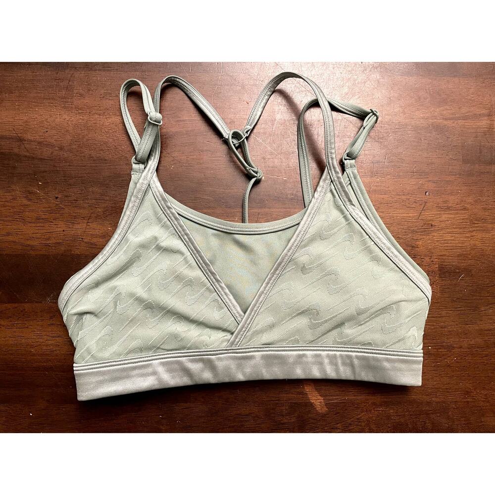 Nike women's Indy sports bra light support olive green size small